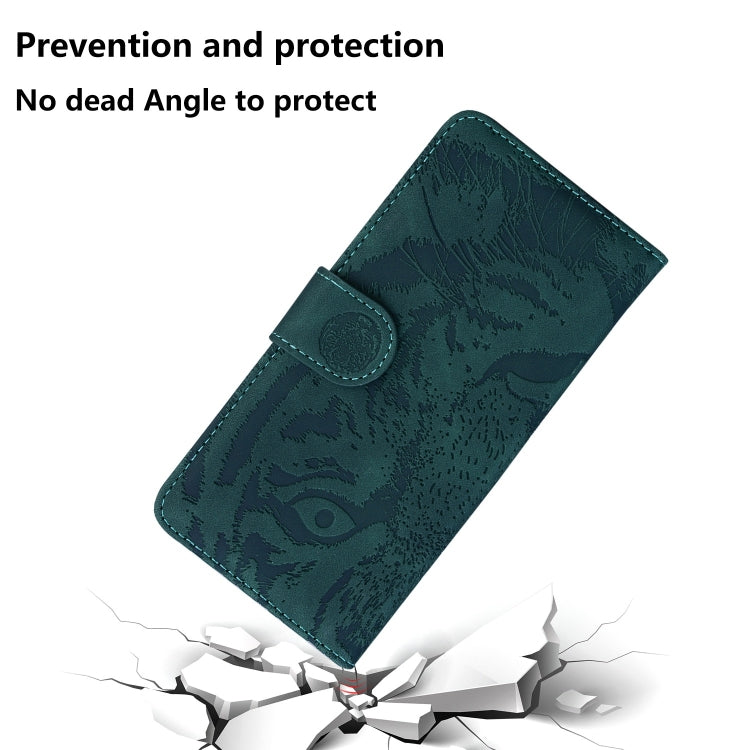 For iPhone 15 Pro Tiger Embossing Pattern Leather Phone Case(Green) - HoMEdemic™ 