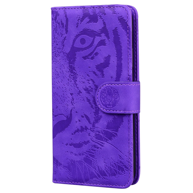 For iPhone 15 Pro Tiger Embossing Pattern Leather Phone Case(Purple) - HoMEdemic™ 