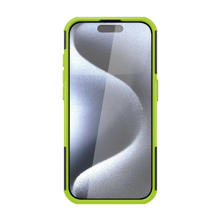 For iPhone 15 Pro Tire Texture TPU + PC Phone Case with Holder(Green) - HoMEdemic™ 