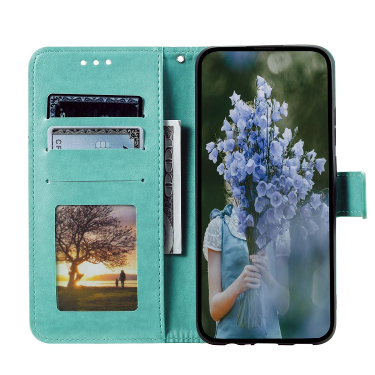 For iPhone 15 Pro Totem Flower Embossed Leather Phone Case(Green) - HoMEdemic™ 