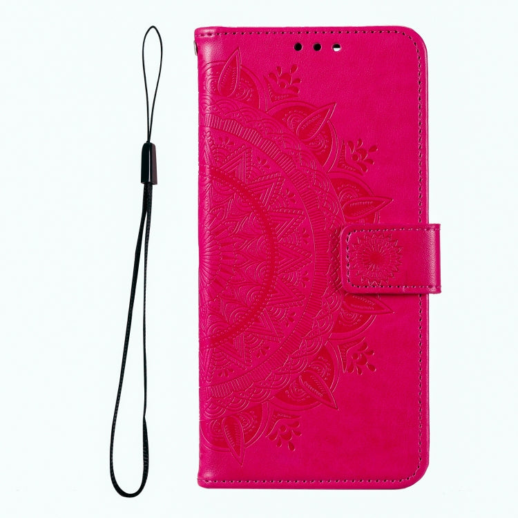 For iPhone 15 Pro Totem Flower Embossed Leather Phone Case(Red) - HoMEdemic™ 