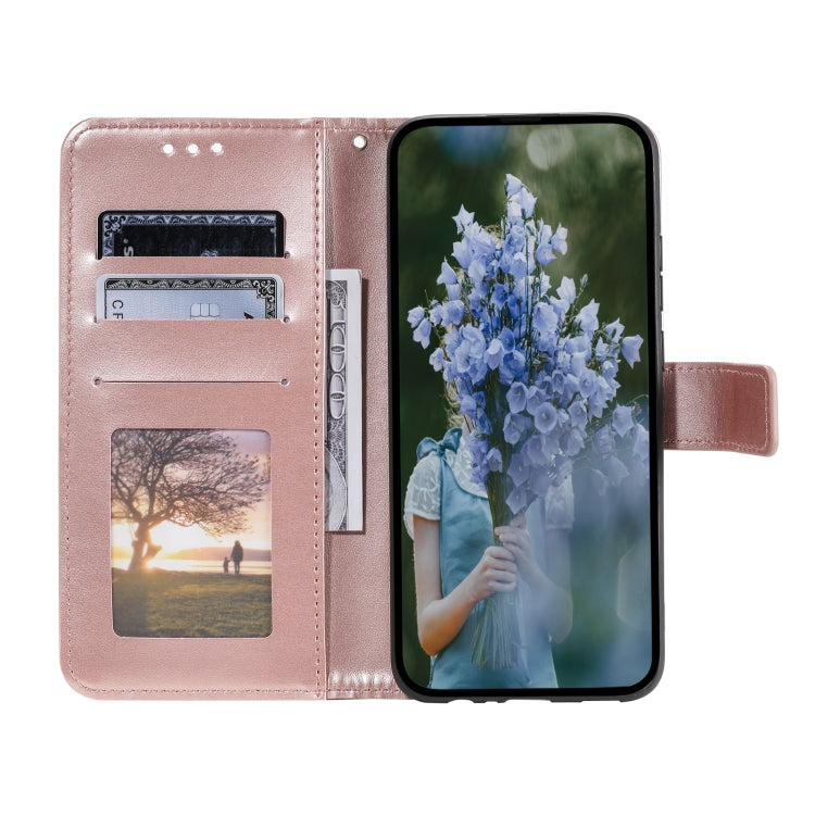 For iPhone 15 Pro Totem Flower Embossed Leather Phone Case(Rose Gold) - HoMEdemic™ 