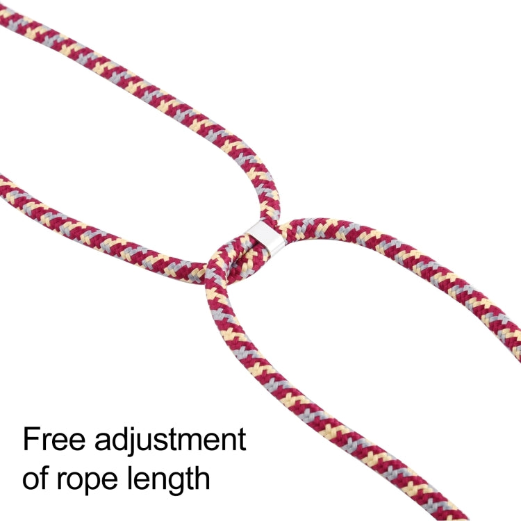 For iPhone 15 Pro Transparent Acrylic Airbag Shockproof Phone Protective Case with Lanyard(Rose Red) - HoMEdemic™ 