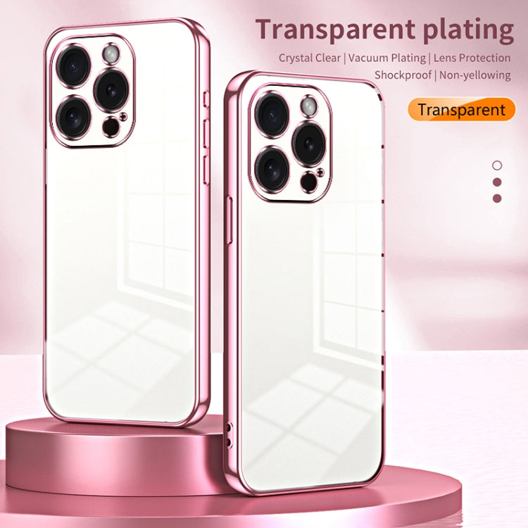 For iPhone 15 Pro Transparent Plating Fine Hole Phone Case(Black) - HoMEdemic™ 