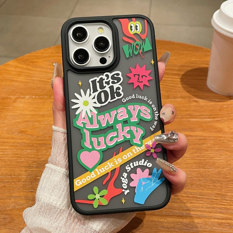 For iPhone 15 Pro Trendy Graffiti Noctilucent Phone Cases(Lucky) - HoMEdemic™ 