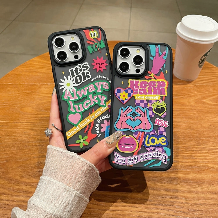 For iPhone 15 Pro Trendy Graffiti Noctilucent Phone Cases(Lucky) - HoMEdemic™ 