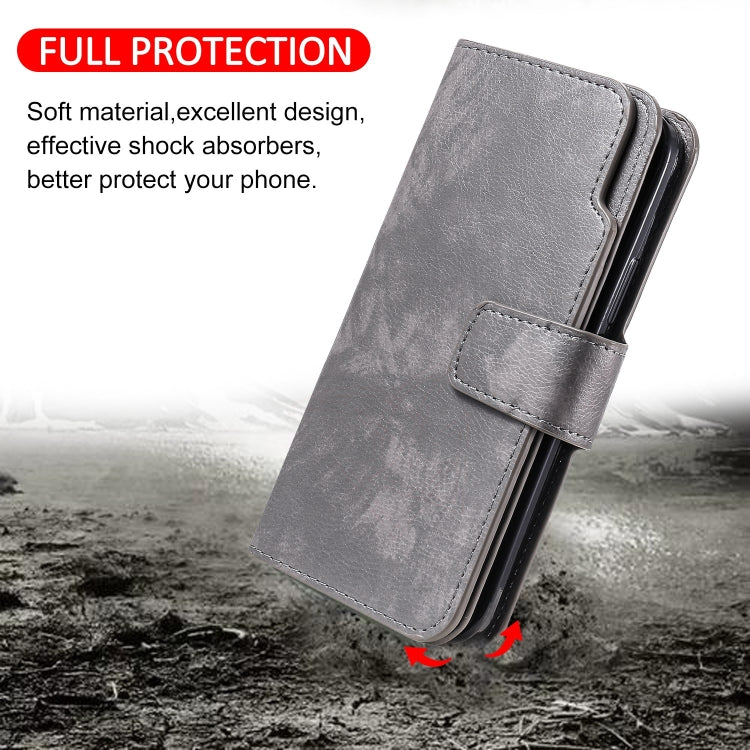 For iPhone 15 Pro Tri-Fold 9-Card Wallets Leather Phone Case(Grey) - HoMEdemic™ 