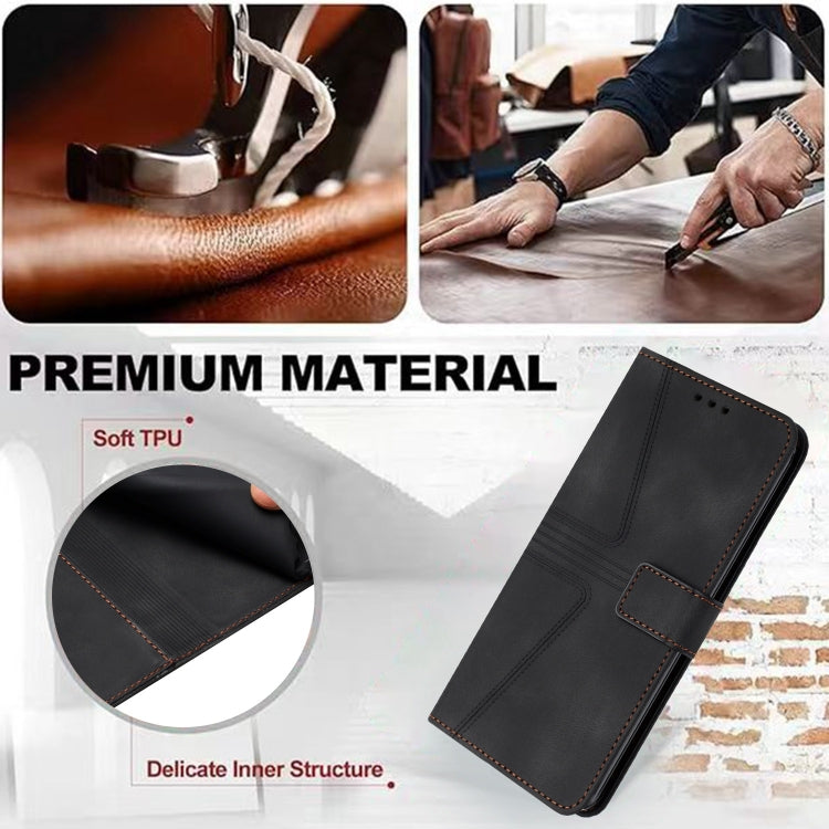 For iPhone 15 Pro Triangle Solid Color Leather Phone Case(Black) - HoMEdemic™ 