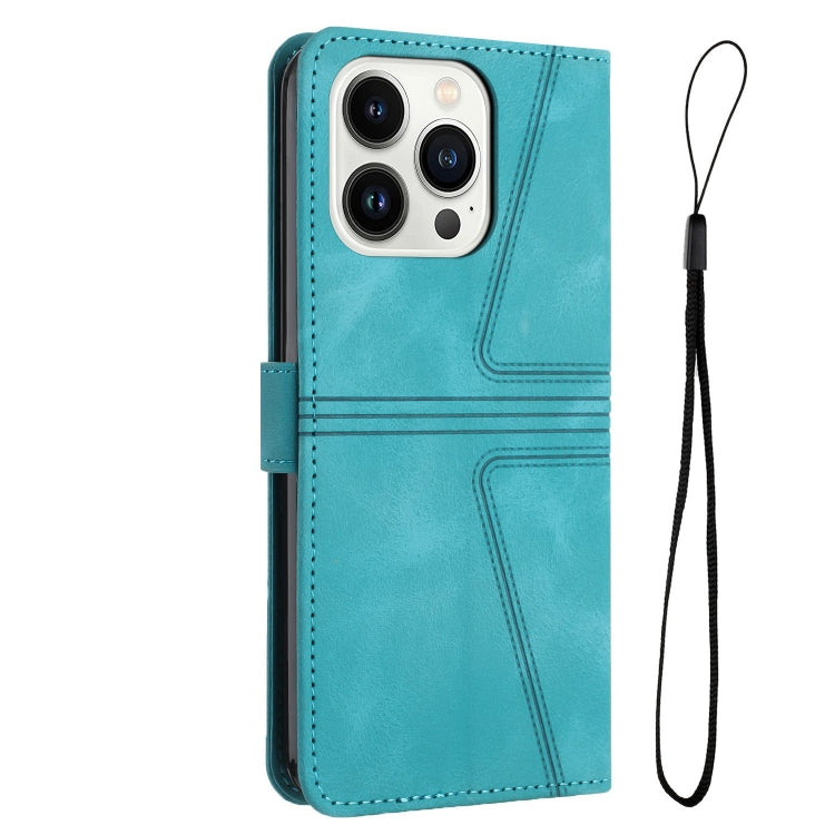 For iPhone 15 Pro Triangle Solid Color Leather Phone Case(Green) - HoMEdemic™ 