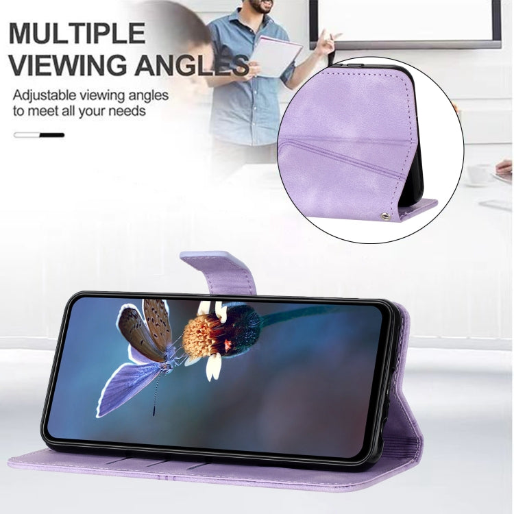 For iPhone 15 Pro Triangle Solid Color Leather Phone Case(Purple) - HoMEdemic™ 