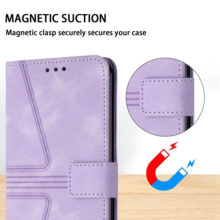 For iPhone 15 Pro Triangle Solid Color Leather Phone Case(Purple) - HoMEdemic™ 