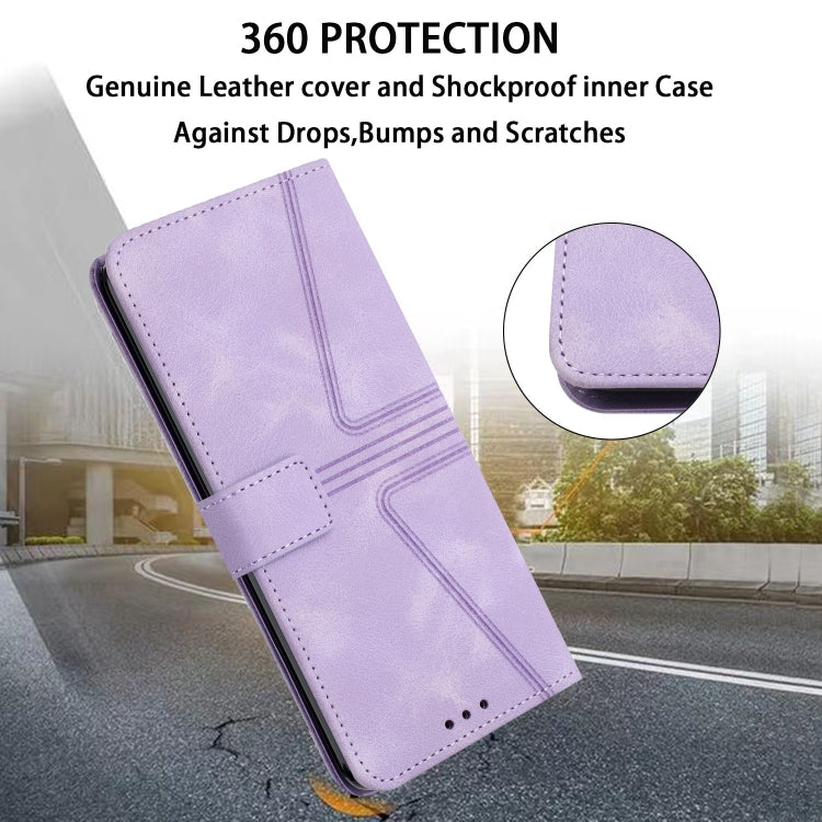 For iPhone 15 Pro Triangle Solid Color Leather Phone Case(Purple) - HoMEdemic™ 
