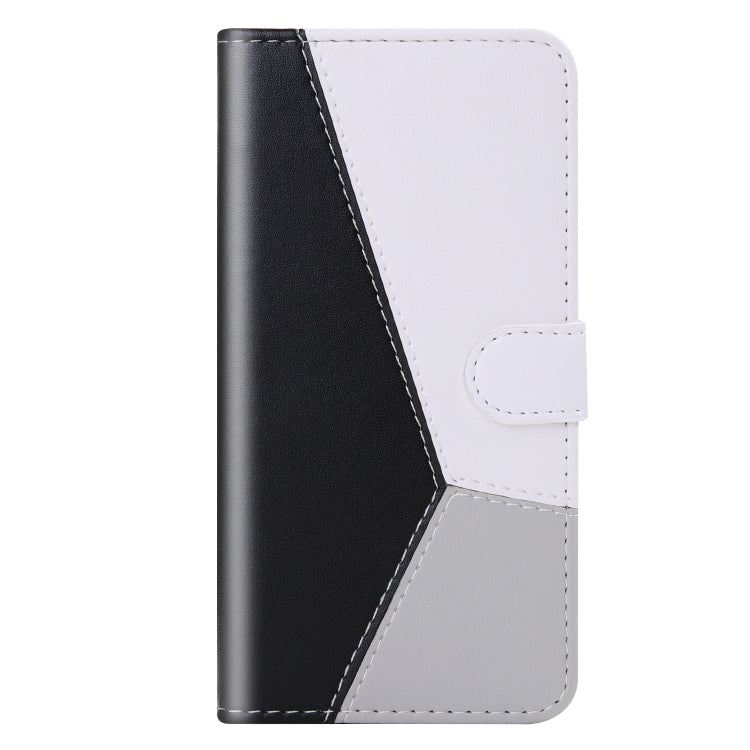 For iPhone 15 Pro Tricolor Stitching Horizontal Flip Leather Phone Case(Black) - HoMEdemic™ 