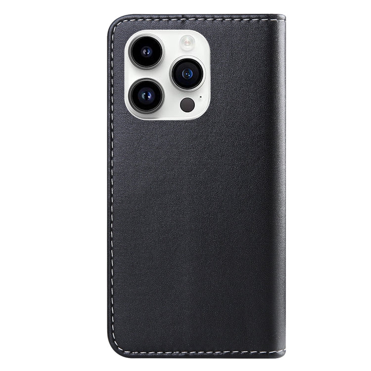 For iPhone 15 Pro Tricolor Stitching Horizontal Flip Leather Phone Case(Black) - HoMEdemic™ 