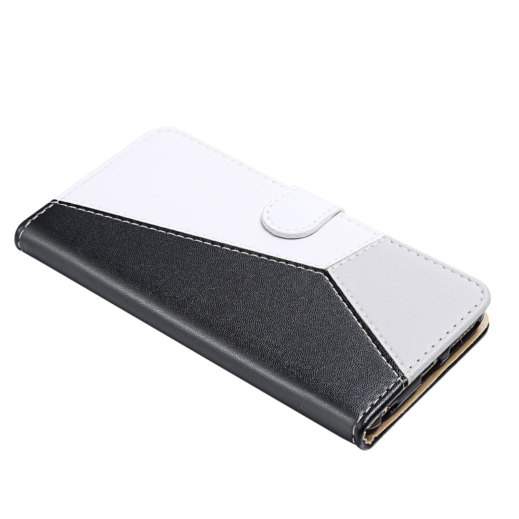For iPhone 15 Pro Tricolor Stitching Horizontal Flip Leather Phone Case(Black) - HoMEdemic™ 