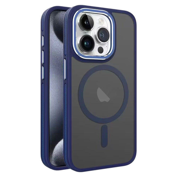 For iPhone 15 Pro Two-color Frosted MagSafe Magnetic Phone Case(Blue) - HoMEdemic™ 