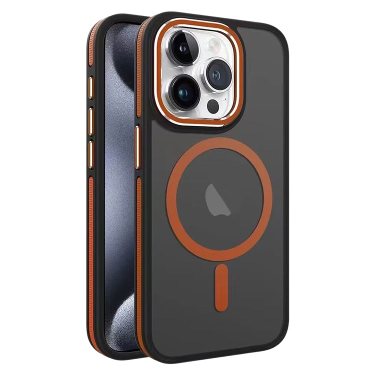 For iPhone 15 Pro Two-color Frosted MagSafe Magnetic Phone Case(Orange) - HoMEdemic™ 