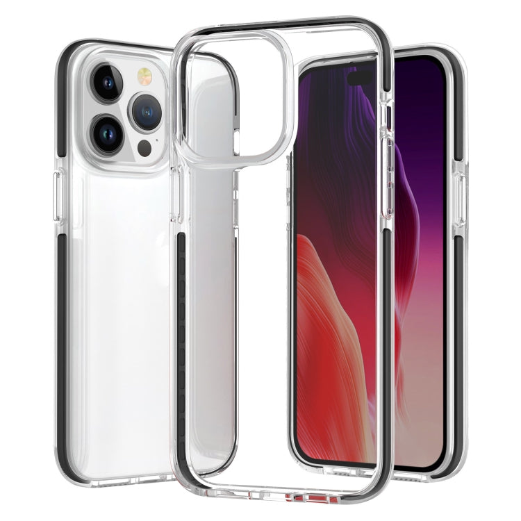 For iPhone 15 Pro Two-color Shockproof High Transparency TPU Phone Case(Black) - HoMEdemic™ 