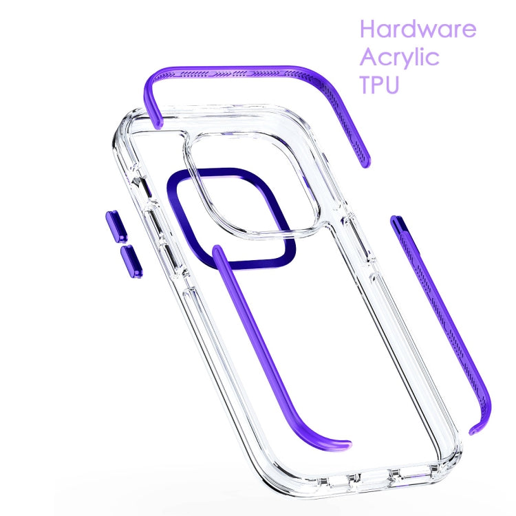 For iPhone 15 Pro Two-color TPU Transparent PC Shockproof Phone Case(Orange) - HoMEdemic™ 
