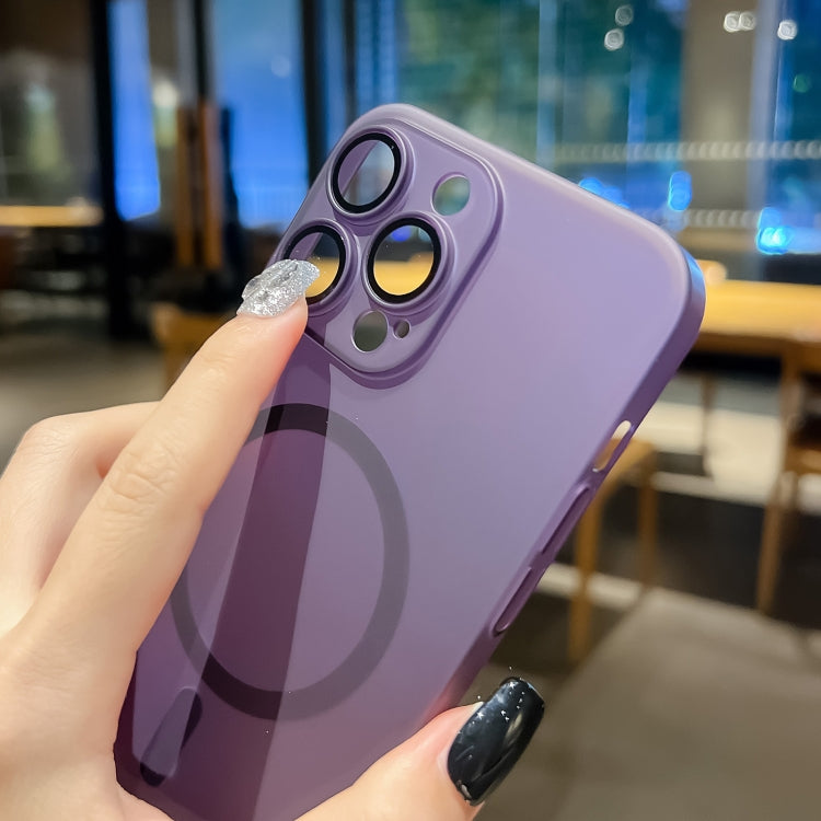 For iPhone 15 Pro Ultra-thin MagSafe Frosted PC Phone Case(Clear Deep Purple) - HoMEdemic™ 