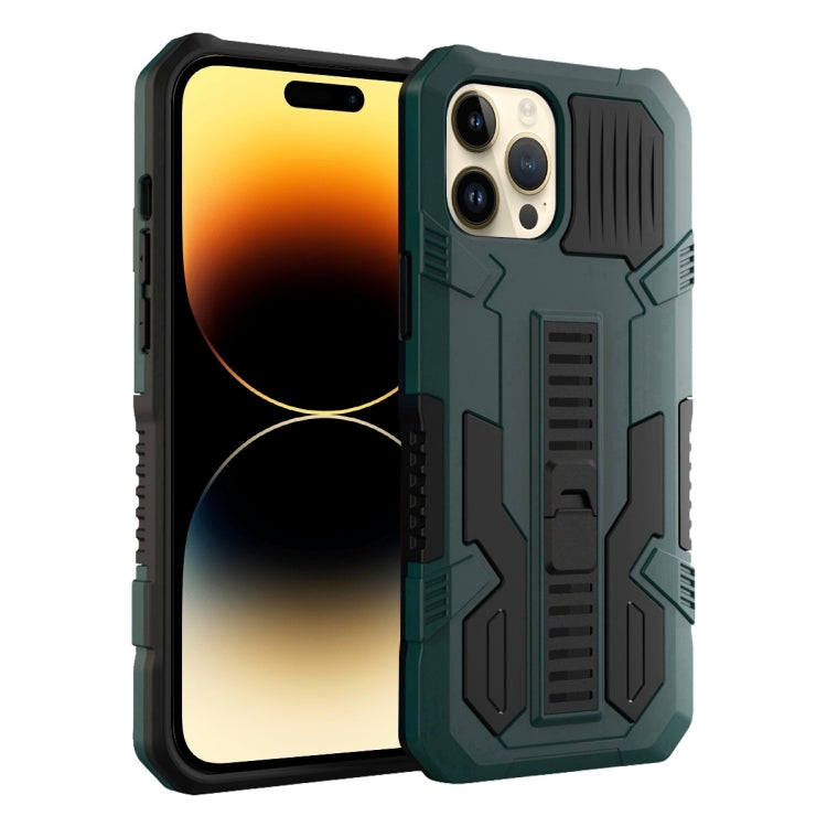 For iPhone 15 Pro Vanguard Warrior All Inclusive Double-color Phone Case(Dark Green) - HoMEdemic™ 