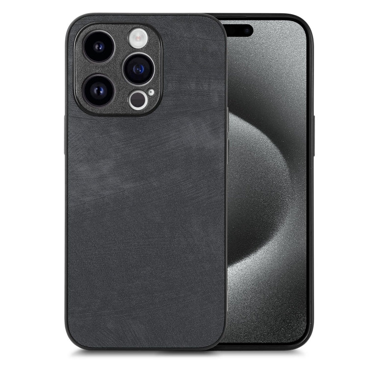 For iPhone 15 Pro Vintage Leather PC Back Cover Phone Case(Black) - HoMEdemic™ 