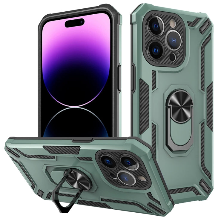 For iPhone 15 Pro Warship Armor 2 in 1 Shockproof Phone Case(Dark Green) - HoMEdemic™ 