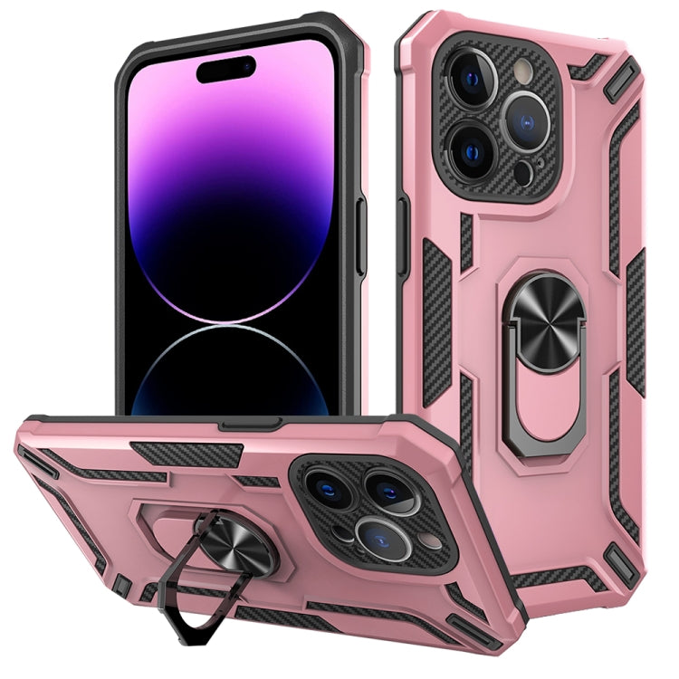 For iPhone 15 Pro Warship Armor 2 in 1 Shockproof Phone Case(Rose Gold) - HoMEdemic™ 