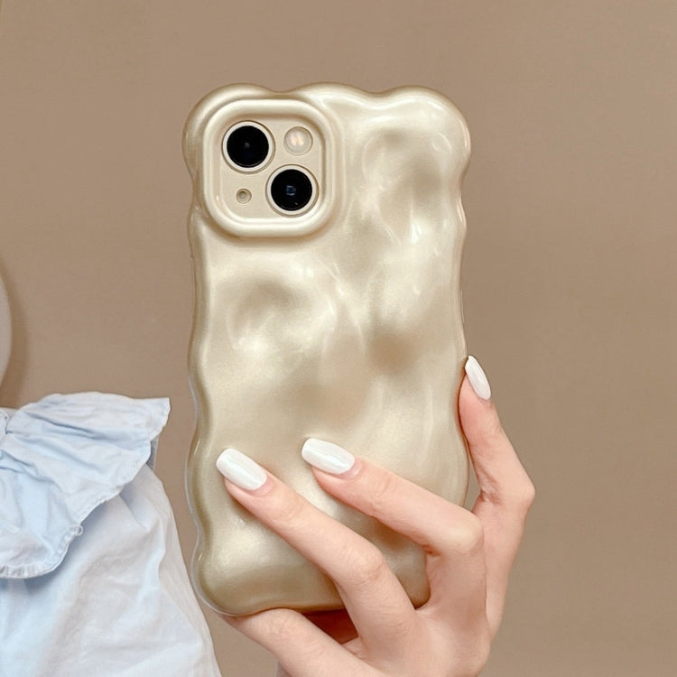 For iPhone 15 Pro Wave Bubbles TPU Phone Case(Champagne Gold) - HoMEdemic™ 