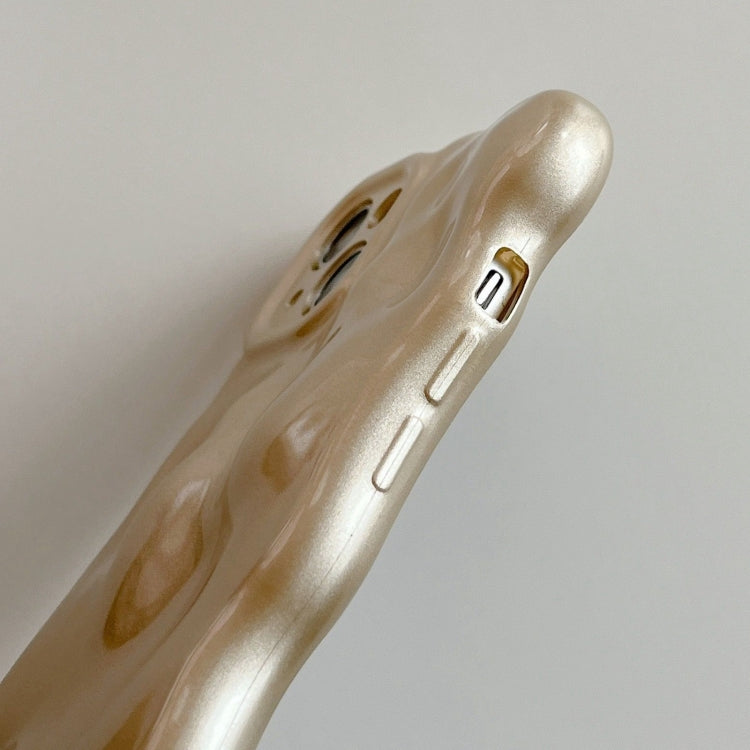 For iPhone 15 Pro Wave Bubbles TPU Phone Case(Champagne Gold) - HoMEdemic™ 