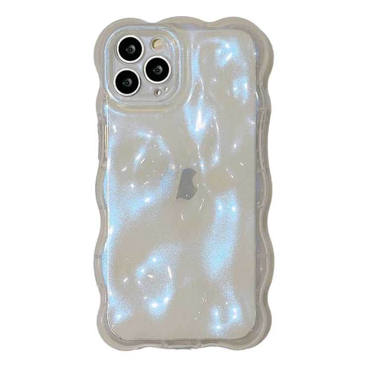 For iPhone 15 Pro Wave Bubbles TPU Phone Case(Clear Glitter Blue) - HoMEdemic™ 