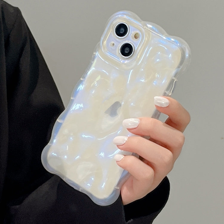 For iPhone 15 Pro Wave Bubbles TPU Phone Case(Clear Glitter Blue) - HoMEdemic™ 