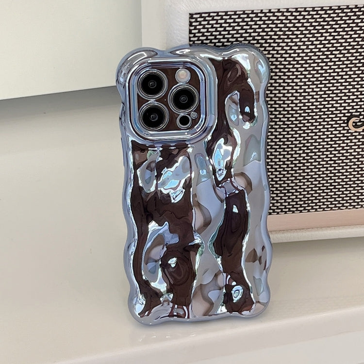 For iPhone 15 Pro Wave Bubbles TPU Phone Case(Painted Blue) - HoMEdemic™ 
