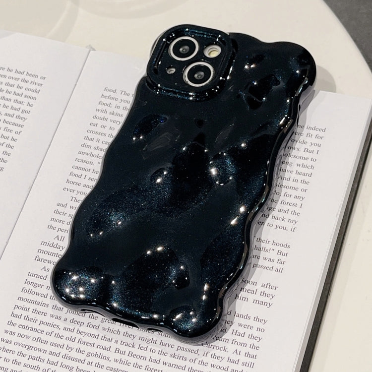 For iPhone 15 Pro Wave Bubbles TPU Phone Case(Pearlescent Black) - HoMEdemic™ 
