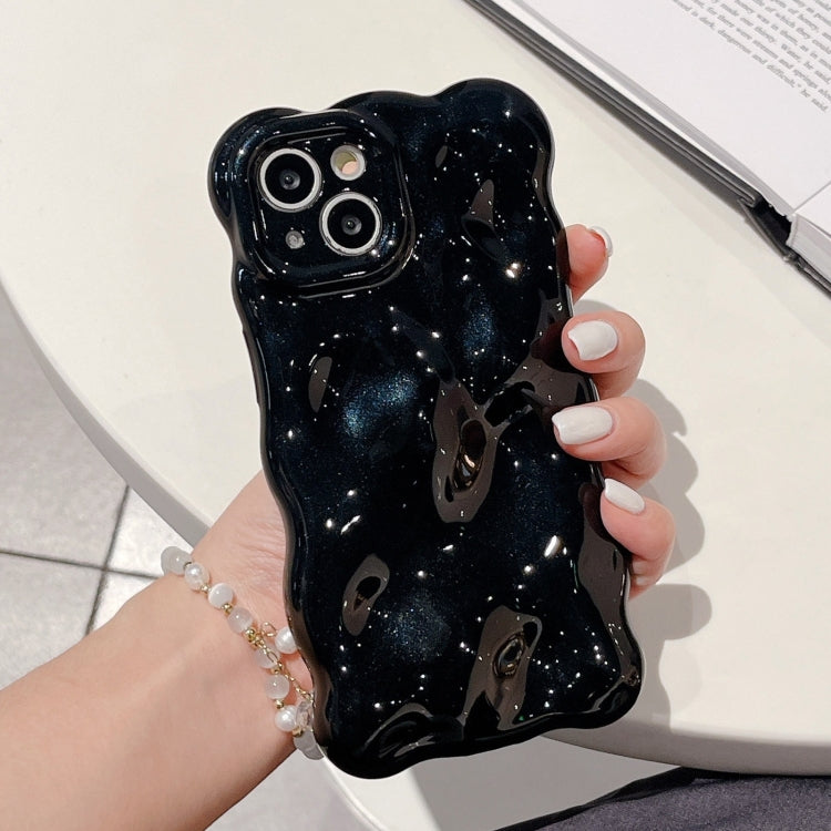 For iPhone 15 Pro Wave Bubbles TPU Phone Case(Pearlescent Black) - HoMEdemic™ 