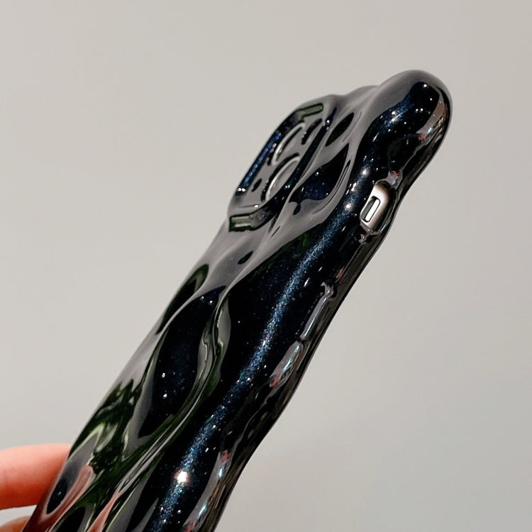 For iPhone 15 Pro Wave Bubbles TPU Phone Case(Pearlescent Black) - HoMEdemic™ 