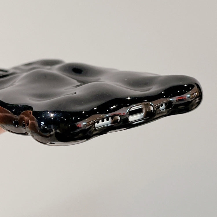 For iPhone 15 Pro Wave Bubbles TPU Phone Case(Pearlescent Black) - HoMEdemic™ 