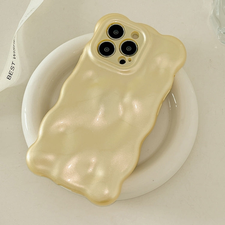 For iPhone 15 Pro Wave Bubbles TPU Phone Case(Pearlescent Yellow) - HoMEdemic™ 