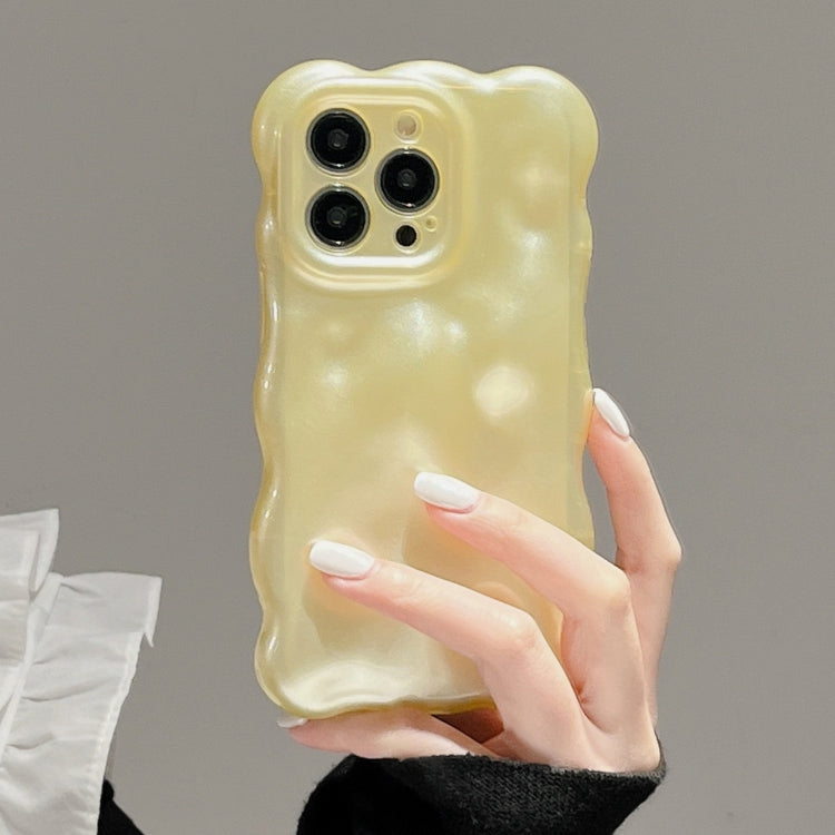 For iPhone 15 Pro Wave Bubbles TPU Phone Case(Pearlescent Yellow) - HoMEdemic™ 
