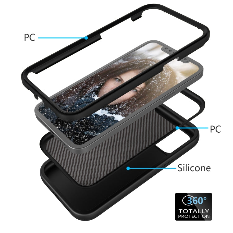 For iPhone 15 Pro Wave Pattern 3 in 1 Silicone + PC Phone Case(Black) - HoMEdemic™ 