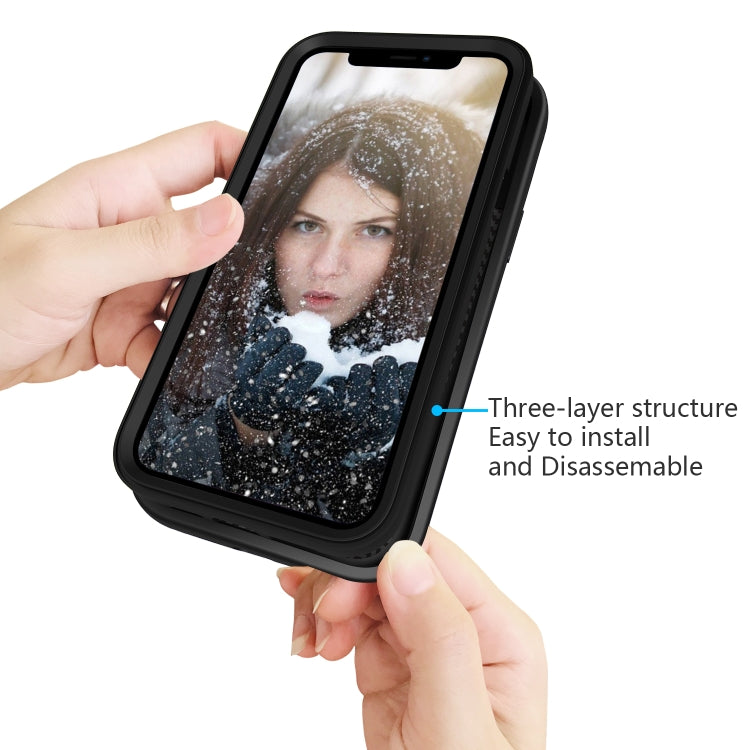 For iPhone 15 Pro Wave Pattern 3 in 1 Silicone + PC Phone Case(Black) - HoMEdemic™ 