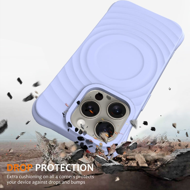 For iPhone 15 Pro Wave Texture MagSafe Magnetic Liquid Silicone Phone Case(Purple) - HoMEdemic™ 