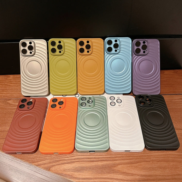 For iPhone 15 Pro Wave Texture PC Shockproof Phone Case(White) - HoMEdemic™ 