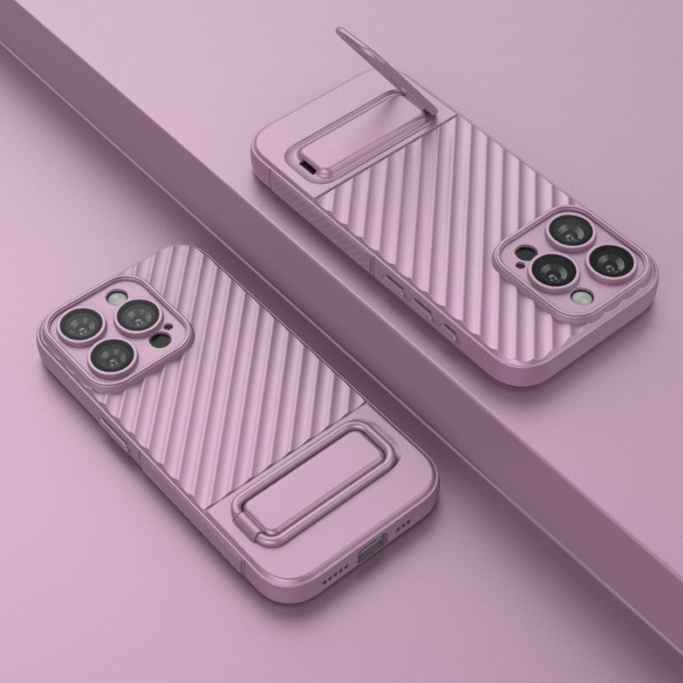 For iPhone 15 Pro Wavy Texture TPU Phone Case with Lens Film(Purple) - HoMEdemic™ 