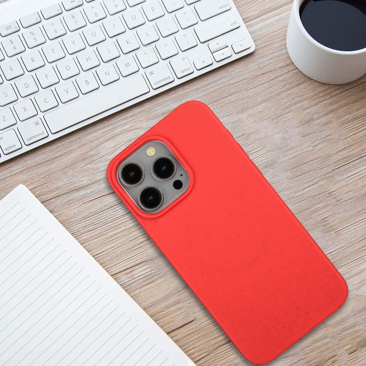 For iPhone 15 Pro Wheat MagSafe Magnetic Straw Material + TPU Phone Case(Red) - HoMEdemic™ 