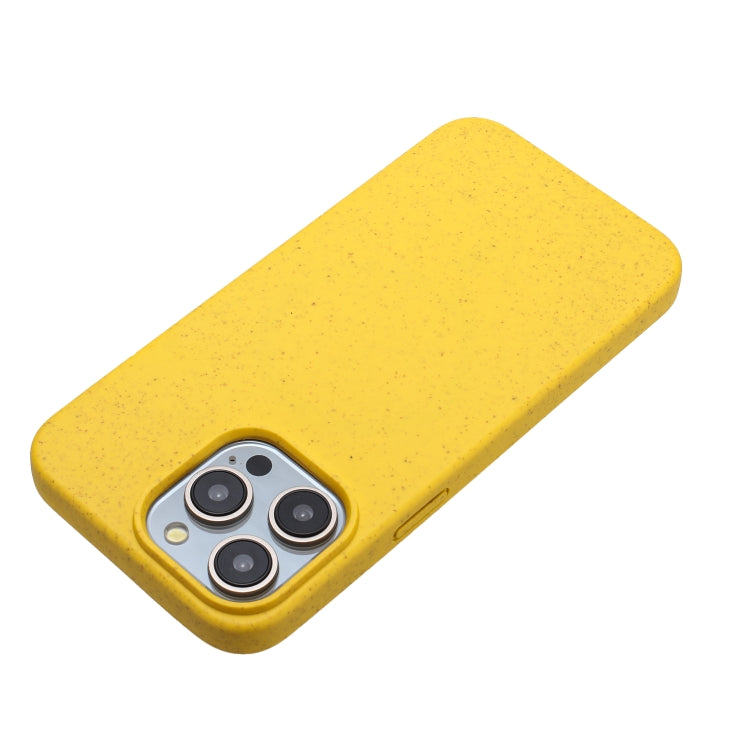 For iPhone 15 Pro Wheat MagSafe Magnetic Straw Material + TPU Phone Case(Yellow) - HoMEdemic™ 
