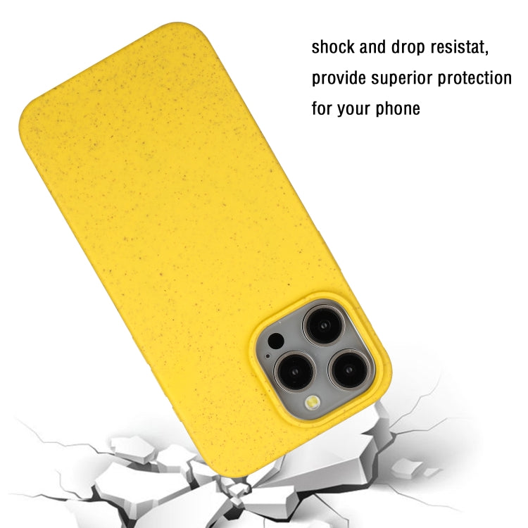 For iPhone 15 Pro Wheat MagSafe Magnetic Straw Material + TPU Phone Case(Yellow) - HoMEdemic™ 
