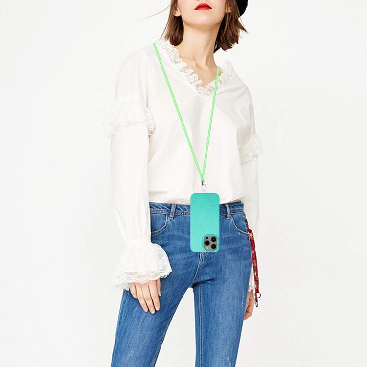 For iPhone 15 Pro Wheat MagSafe Magnetic Straw Material + TPU Phone Case with Lanyard(Green) - HoMEdemic™ 
