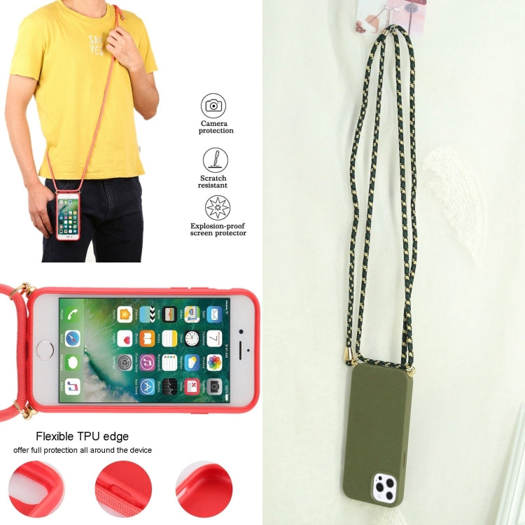 For iPhone 15 Pro Wheat Straw TPU Shockproof Phone Case with Neck Lanyard(Dark Green) - HoMEdemic™ 