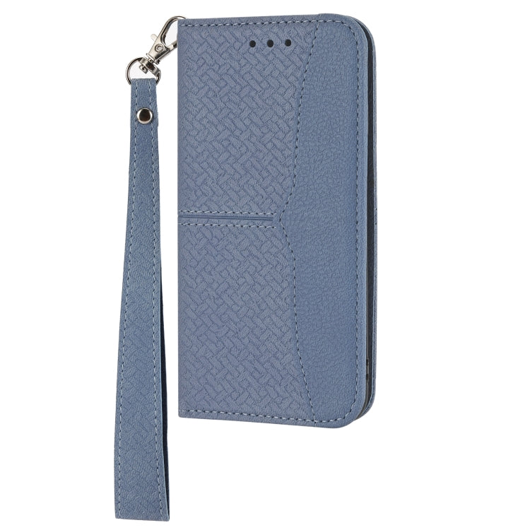 For iPhone 15 Pro Woven Texture Stitching Magnetic Leather Phone Case(Grey) - HoMEdemic™ 